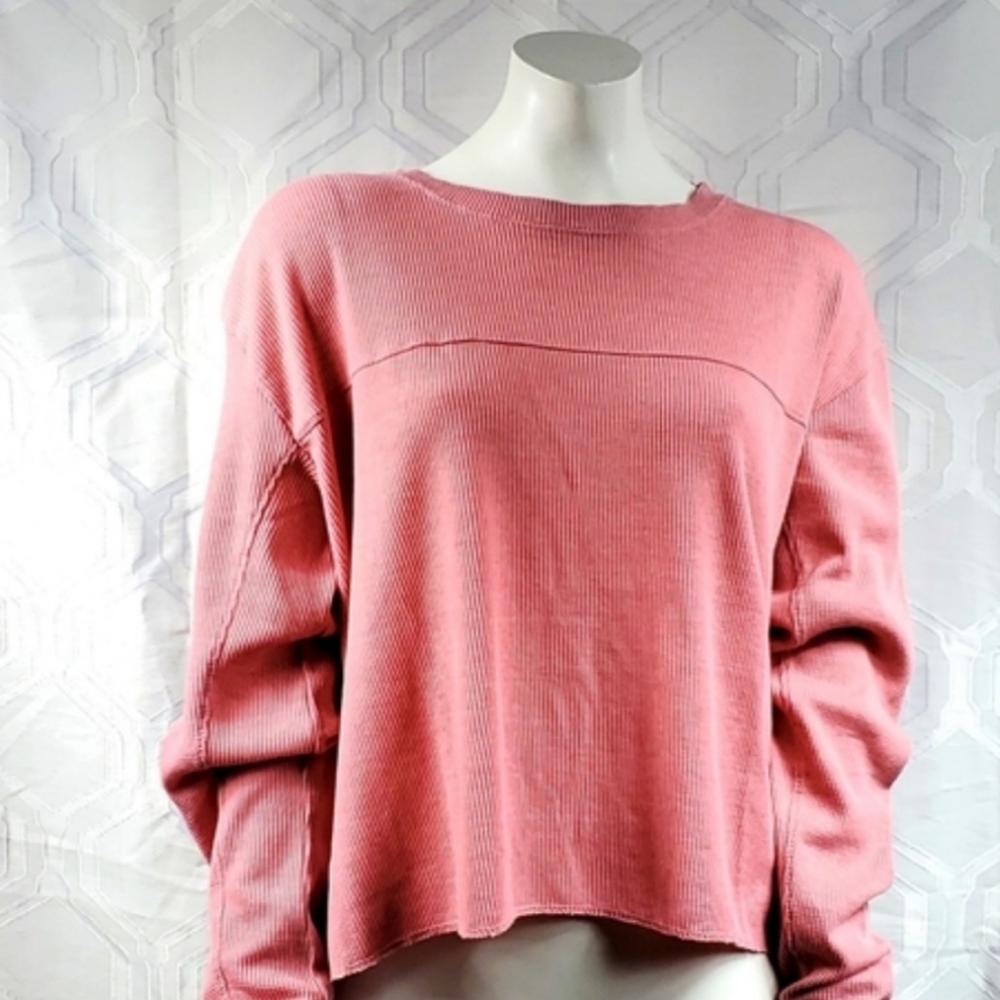 NWT Dreamsicle Soft Pink Waffle Long Sleeve shirt Size Medium